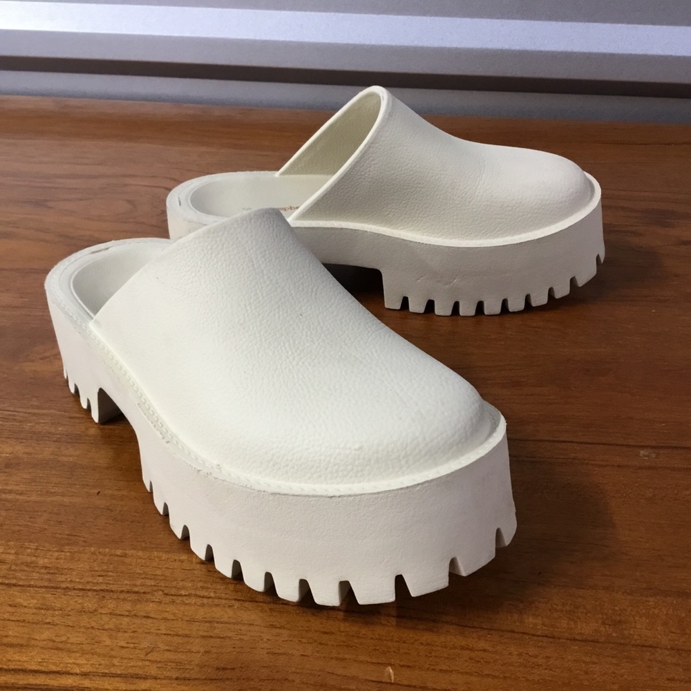 Jeffrey Campbell White Platform Mules
